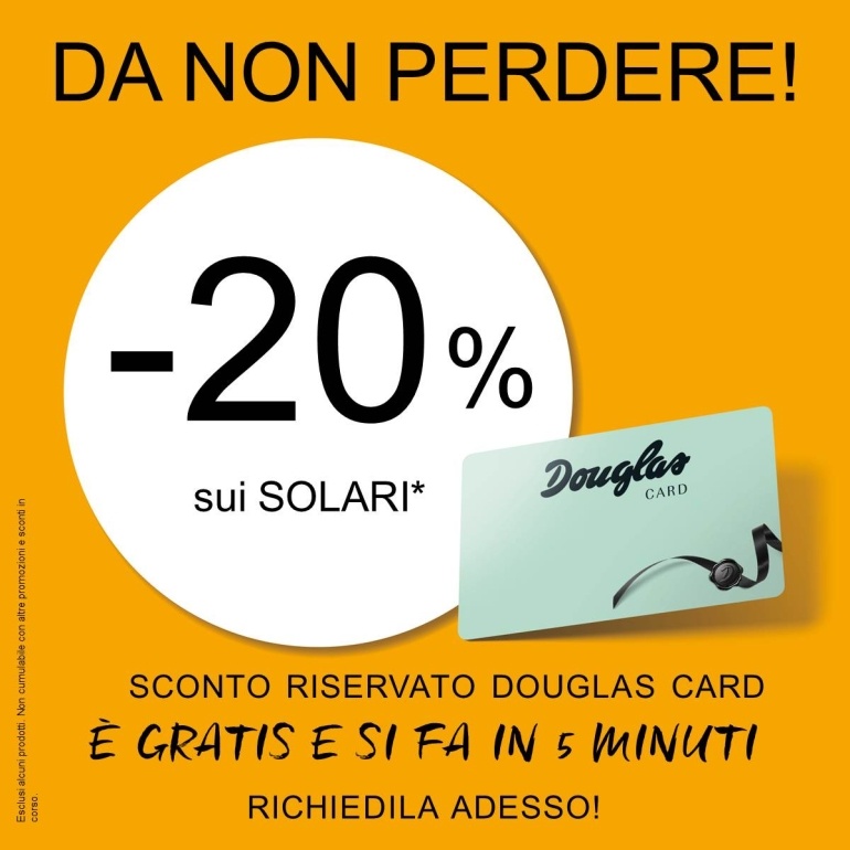 EXTRA SCONTO del 20% SUI SOLARI